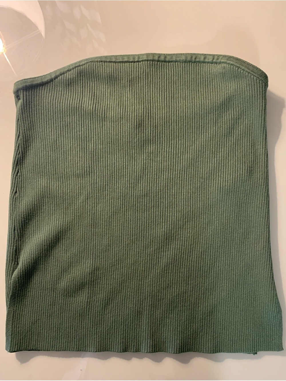 Abercrombie & Fitch Olive Ribbed Strapless Top